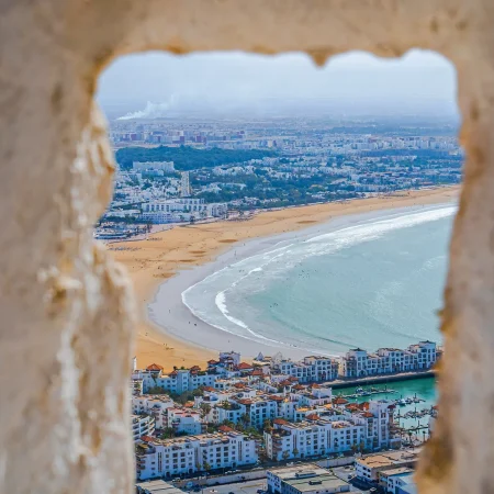 Scenic beach landscape in Agadir