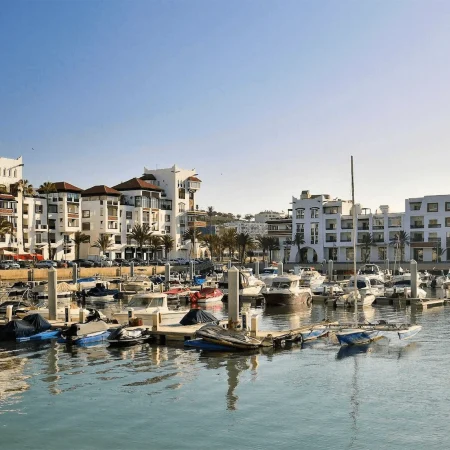 Agadir port with fishing boats